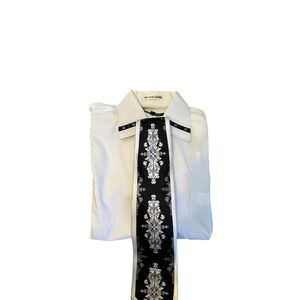 Avanti Uomo ButtonDown Dress Shirt Mens 16.5 34/35 Single Needle Tailoring w/tie